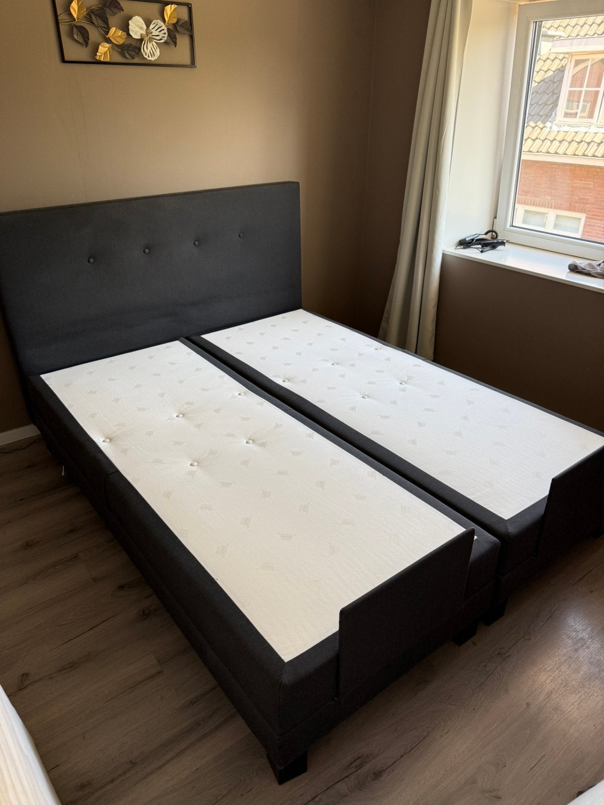 Elektrische 2 persoons boxspring 160x200, Ophalen, Gebruikt, Tweepersoons, 200 cm