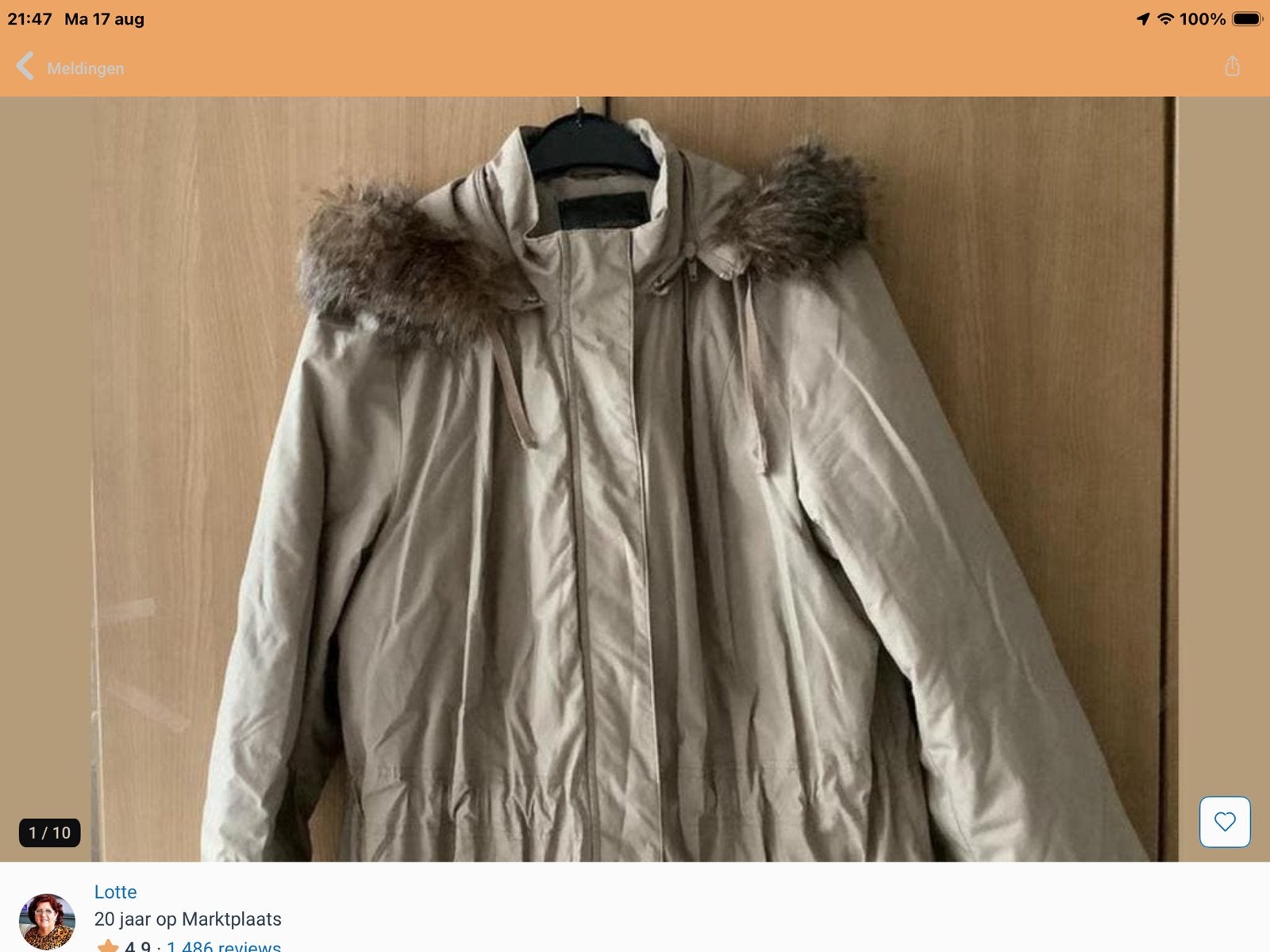 Winterjas.    Mt 44.     Bon Prix., Verzenden, Nieuw, Maat 42/44 (L), Beige