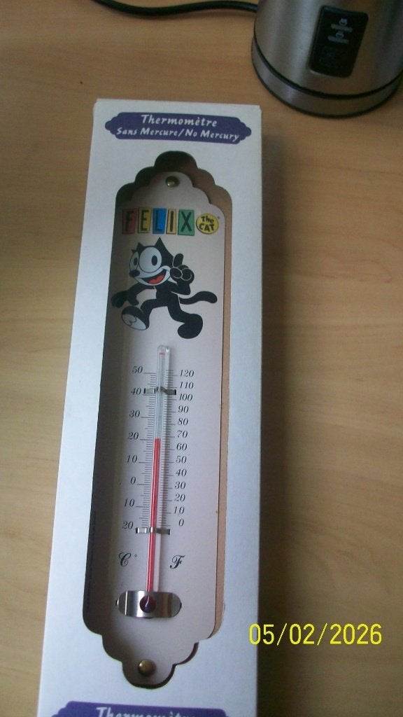 Felix the Cat Decoratieve Thermometer - Kwikvrij, Nieuw, Metaal, Ophalen of Verzenden, Overige merken