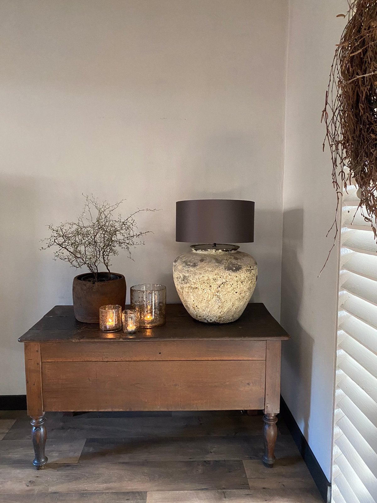 Oude kist-bruidskist-sidetable-antieke kist-tafel-tv meubel, Ophalen