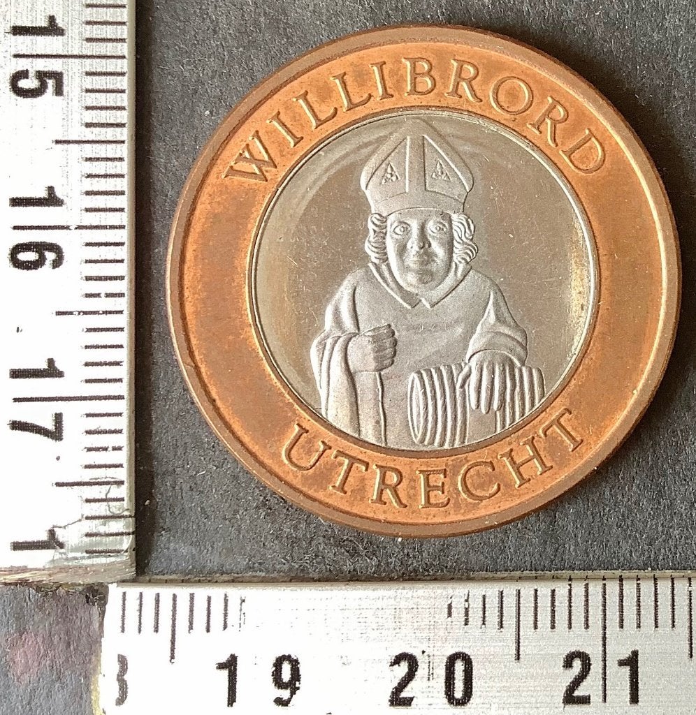 penning, Utrecht, Willibrord, 695-1995, 5P, Ophalen of Verzenden, Overige materialen, Nederland