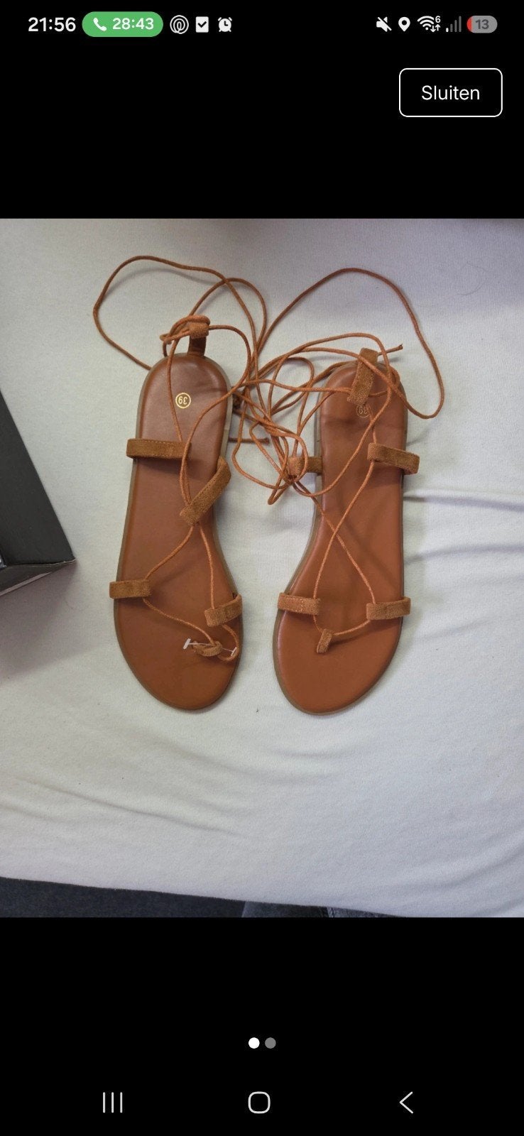 Nieuwe Shein sandalen met veters - bruin, Bruin, Verzenden, Nieuw, Sandalen of Muiltjes