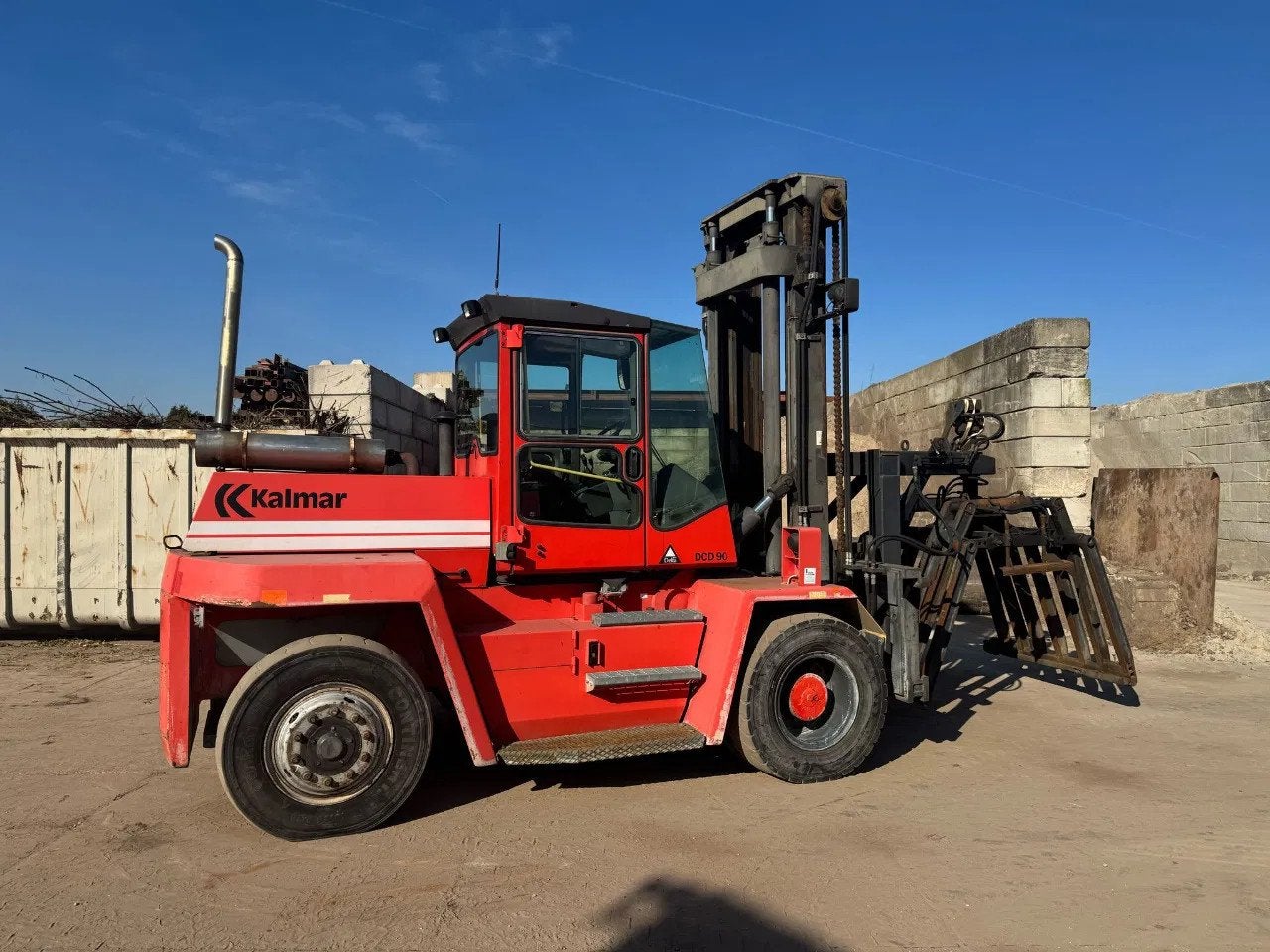 Kalmar Dcd 90-6xl heftruck + stenenklem + aanbouwdelen, Overige aandrijving, Heftruck, Kalmar