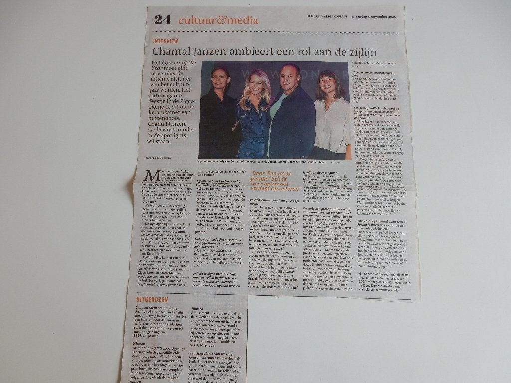 Chantal Janzen/Frans Bauer/Meau. Concert of the Year artikel, Ophalen of Verzenden, 1980 tot heden, Nederland, Knipsel(s)