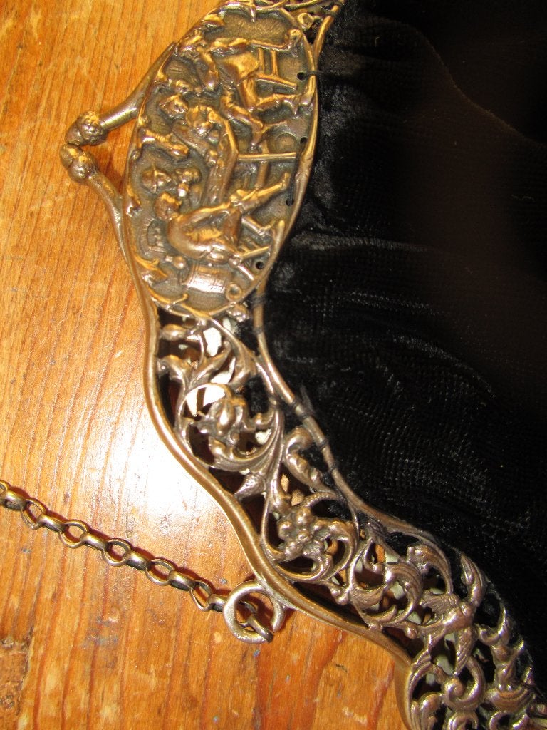 Zilver beugeltasje, Antiek en Kunst, Verzenden, Goud