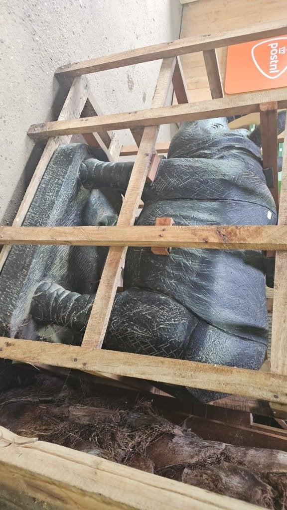 Groot Massief Houten Beeld (Neushoorn) – Nieuw in Krat, Ophalen