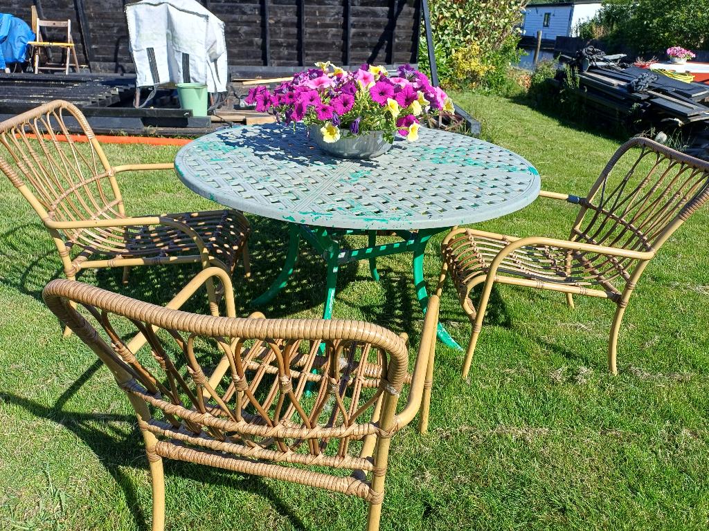 Tuin stoelen /tafel, Ophalen, Gebruikt, Kunststof