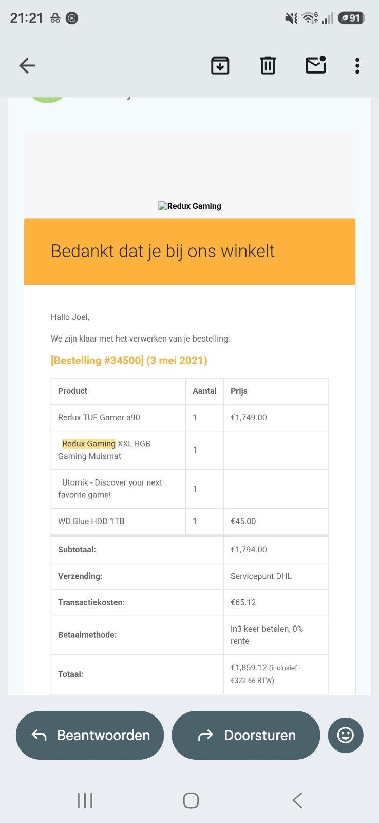 Foto 6 van Redux TUF Gamer A90 met RTX 3060, Ryzen 5 3600, 16GB RAM