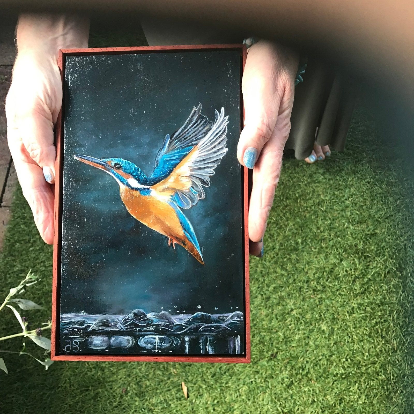 IJsvogel op vlucht, Antiek en Kunst, Kunst | Schilderijen | Modern, Ophalen of Verzenden