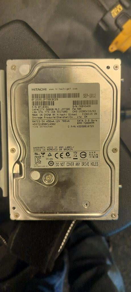 Hitachi harde schijf 500GB, Computers en Software, Harde schijven, Ophalen of Verzenden