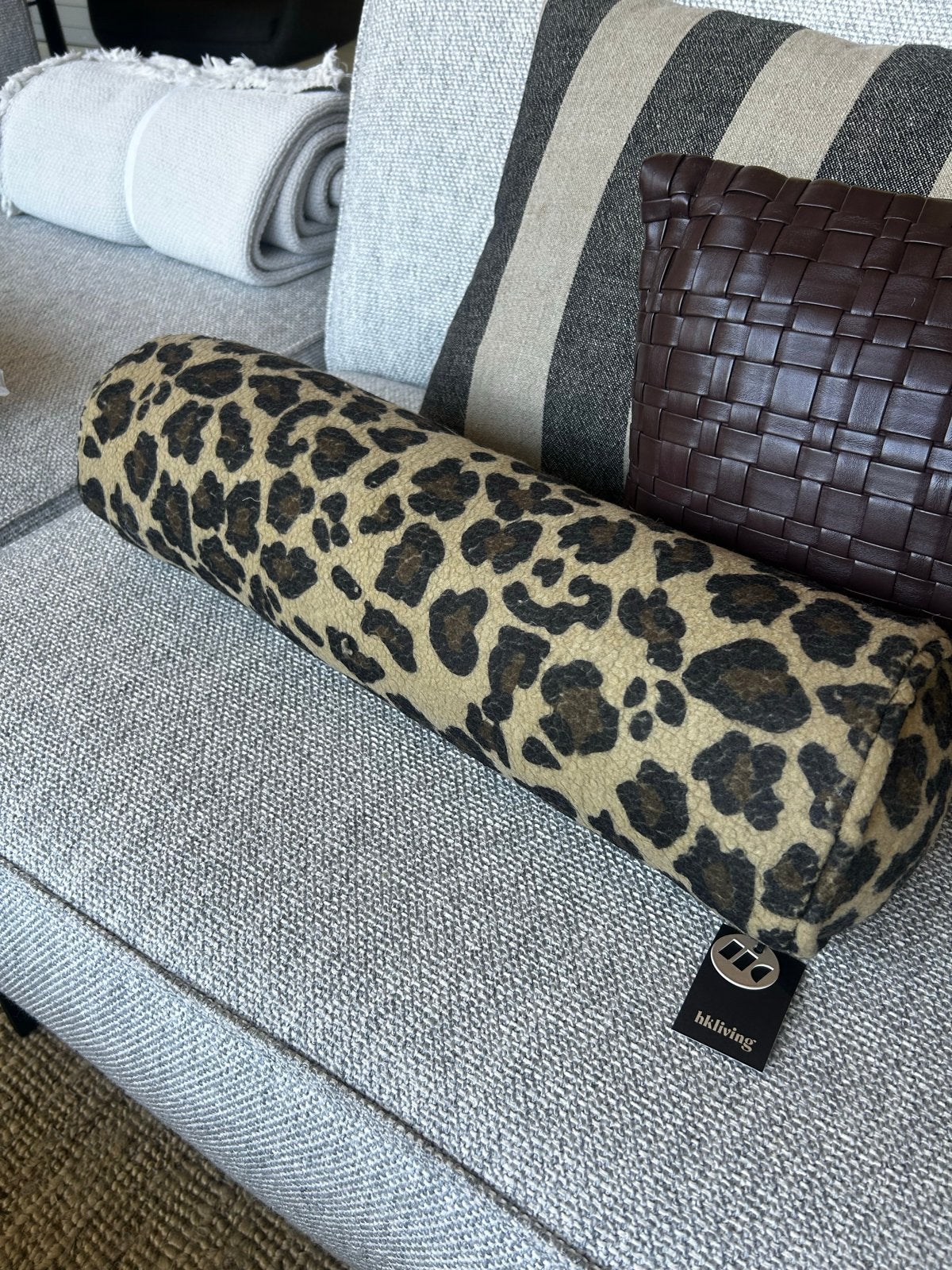 NIEUW HKliving Bolster kussen, panterprint (50x13cm), Huis en Inrichting, Woonaccessoires | Kussens, Overige merken, Meerkleurig