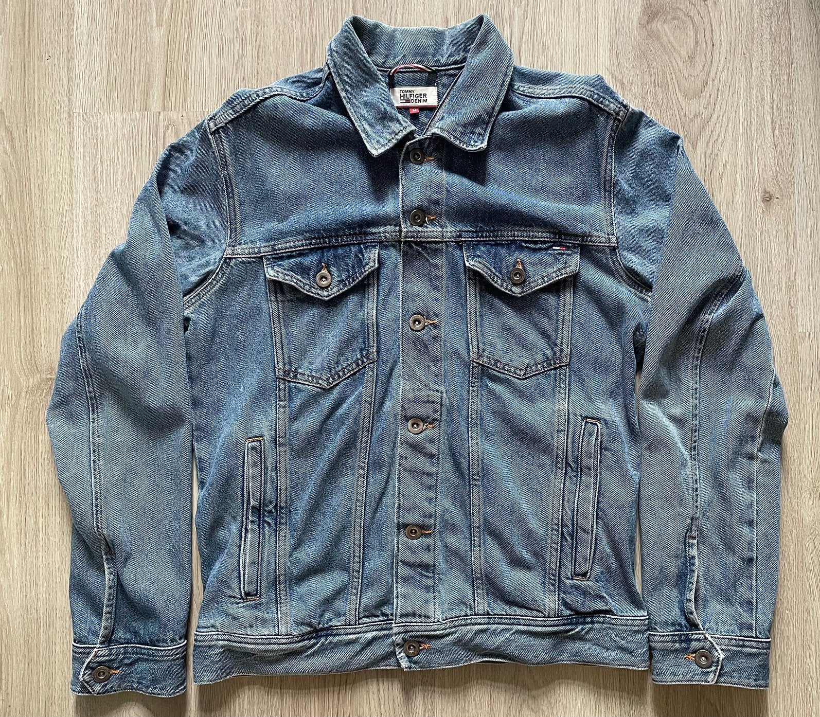 Tommy Hilfiger spijkerjack M, Kleding | Heren, Ophalen of Verzenden, Zo goed als nieuw, Maat 48/50 (M), Blauw