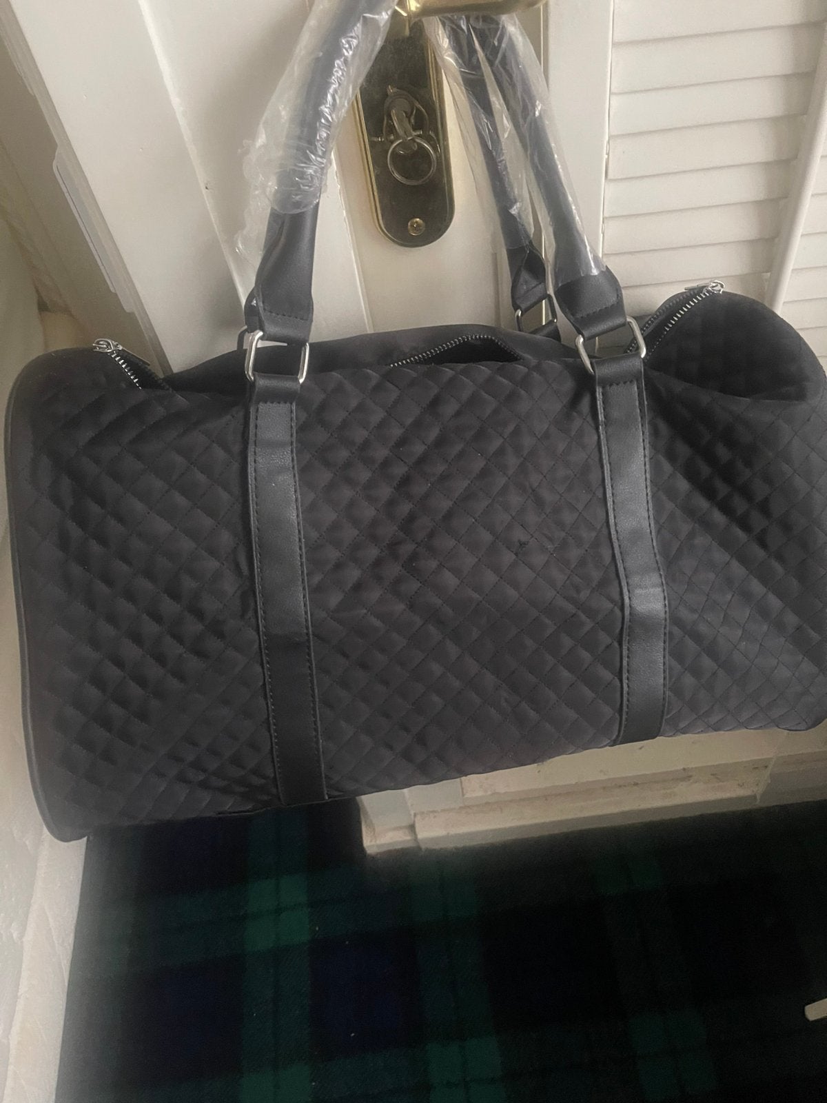 Nieuwe zwarte stoffen reistas met schouderriem, 40 tot 60 cm, 30 cm of meer, Zwart, Ophalen of Verzenden