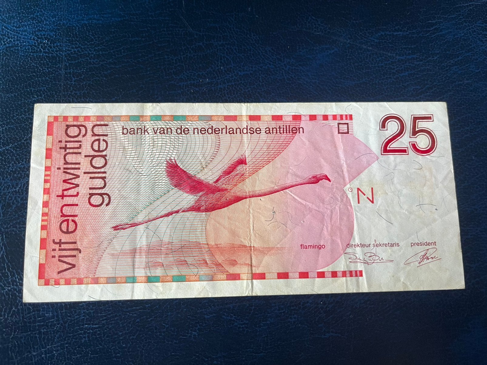 Nederlandse antillen 25 Gulden 1990 zeldzaam jaartal, Ophalen of Verzenden, 25 gulden, Los biljet