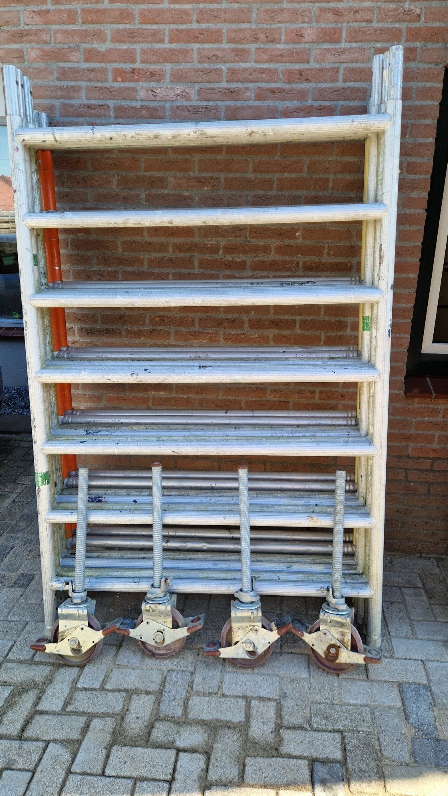 rolsteiger werkhoogte 7.2 meter. x 305 cm, Ophalen, Gebruikt, Rolsteiger of Kamersteiger, 5 meter of hoger