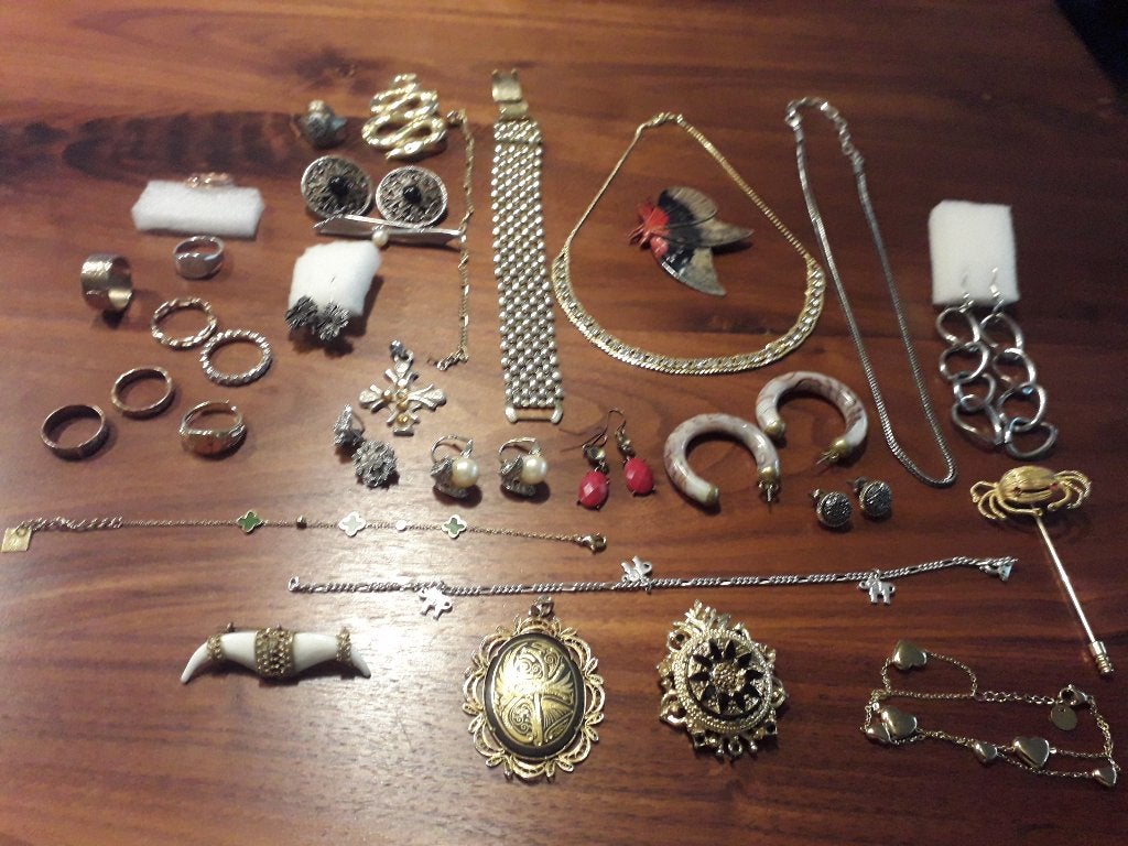 PRACHTIGE PARTIJ DIVERSE VINTAGE SIERADEN ( 40 STUKS ), Sieraden, Tassen en Uiterlijk, Antieke sieraden, Ophalen of Verzenden