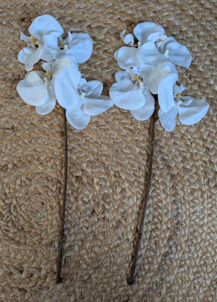 2x kunstbloemen orchidee takken, Ophalen of Verzenden, Zo goed als nieuw