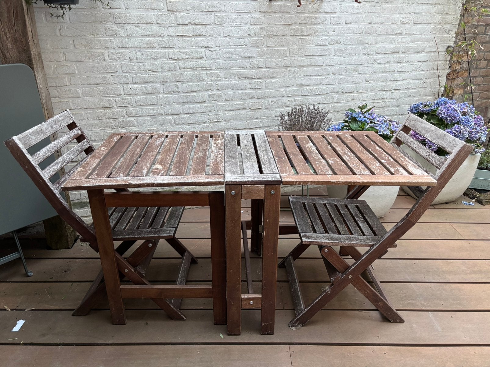 IKEA applaro tuinset inklaptafel met 2 stoelen, Tuin en Terras, Tuinsets en Loungesets, Gebruikt, Tuinset, Hout, Ophalen