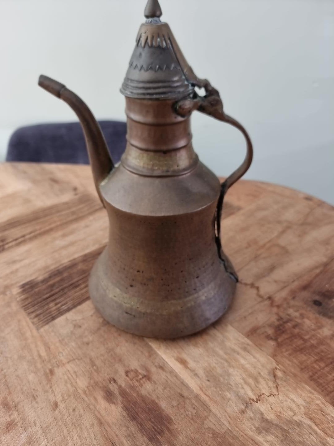 Grote oude koperen Dallah / Oosterse koffiekan – 38 cm, Ophalen of Verzenden, Koper