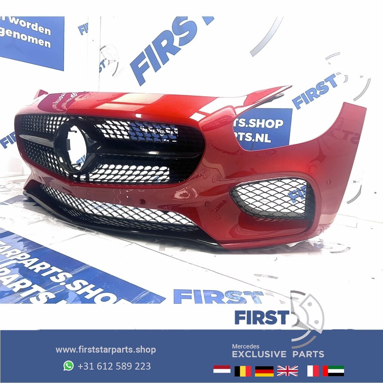 W190 AMG GT VOORBUMPER COMPLEET Mercedes GT GTC GTS AMG ORIG, Gebruikt, -, Voor, Ophalen of Verzenden