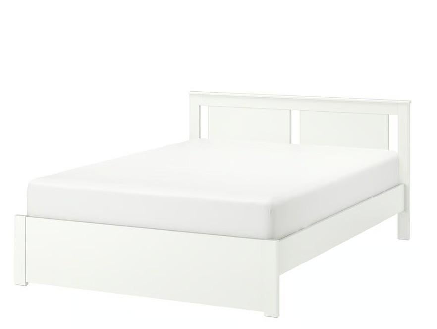 IKEA bed met matras 160 x 200, Huis en Inrichting, Slaapkamer | Bedden, Gebruikt, Tweepersoons, 160 cm, 200 cm, Hout, Wit, Ophalen