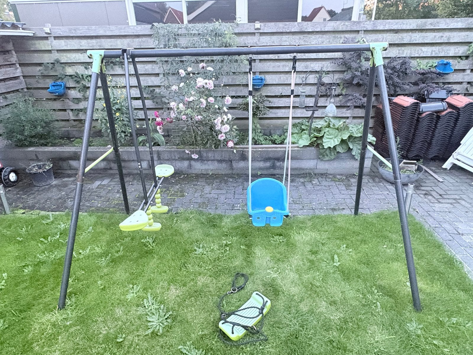 Schommelset met twee schommels en babyzitje, Ophalen of Verzenden, Gebruikt, Schommel