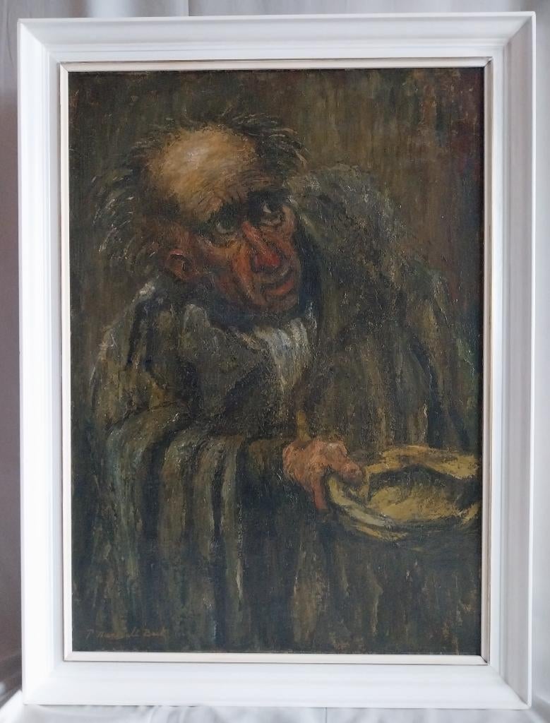 P.E.A. Mansvelt Beck (1880-1968) - Oude Straatzanger - 1954, Ophalen