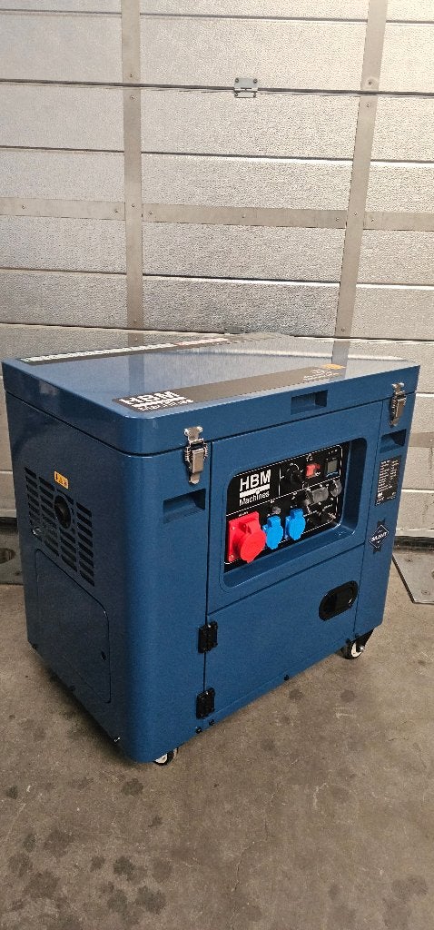 HBM Diesel Aggregaat - Generator 7 KW - 532CC - 7000 Watt, Ophalen of Verzenden, Zo goed als nieuw, 5 tot 10 kVA, Elektrisch startend