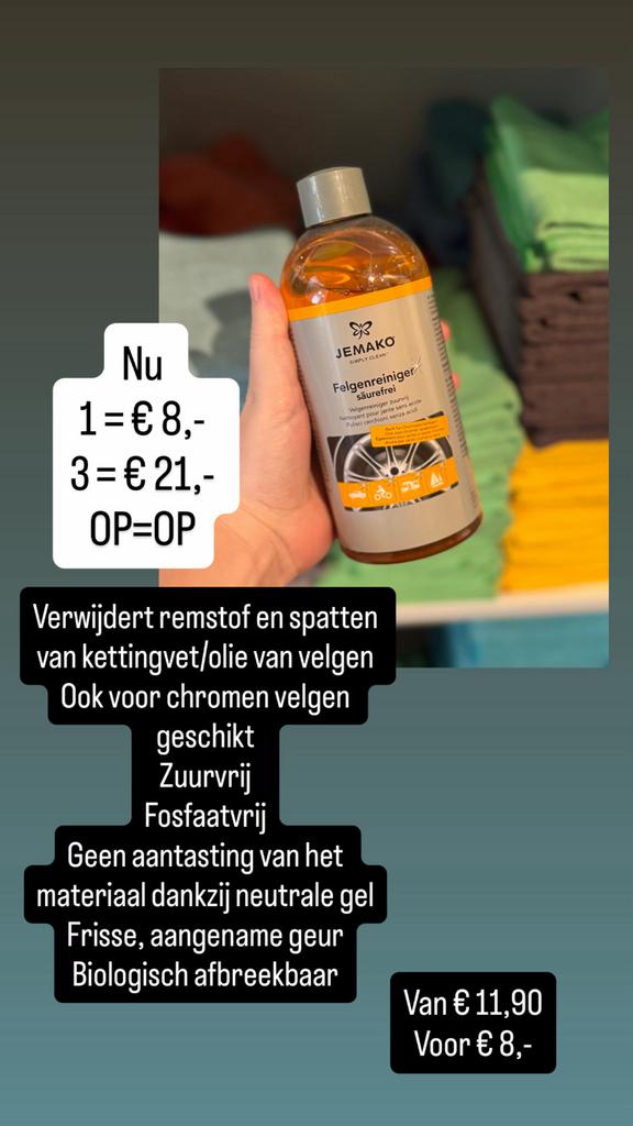 JEMAKO Velgenreiniger Zuurvrij - Nieuw!, Ophalen of Verzenden