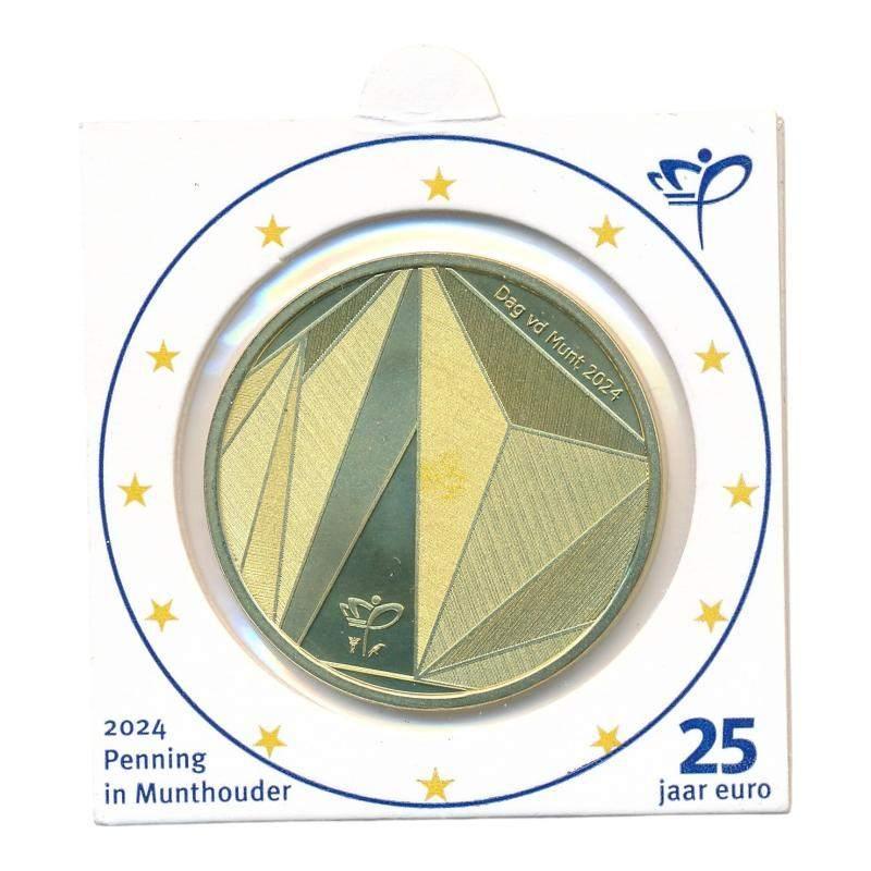 25 jaar Euro Penning in Munthouder 2024, Ophalen of Verzenden, Overige materialen, Nederland