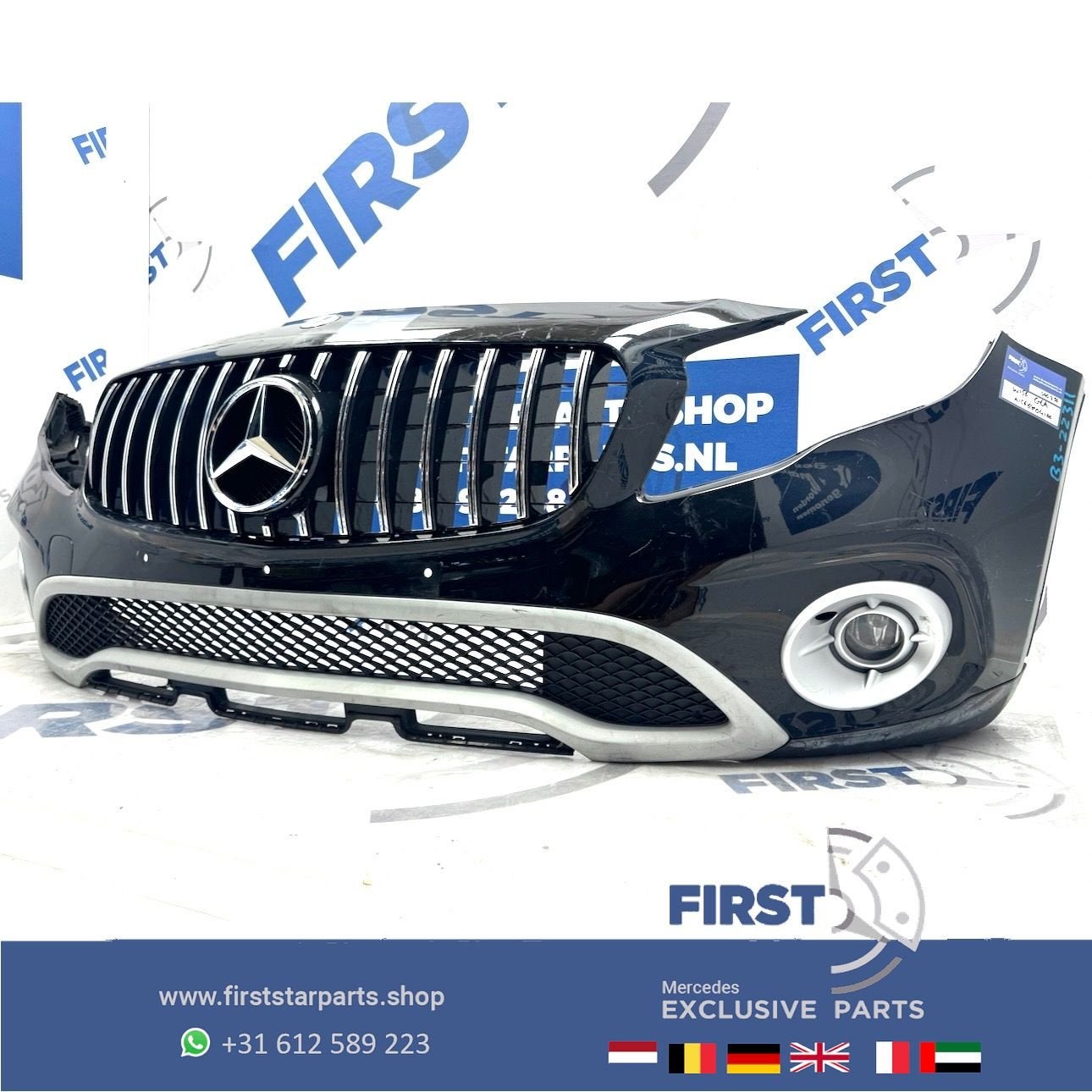 W156 BUMPER GLA COMPLEET X156 VOORBUMPER X156 ZWART WIT GRIJ, Gebruikt, -, Voor, Ophalen of Verzenden