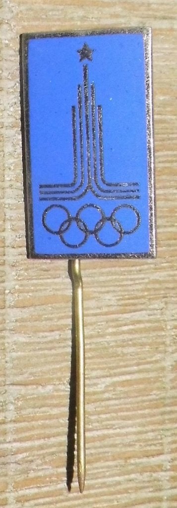 Speld Olympische Spelen Moskou 1980,, Verzamelen, Verzenden, Gebruikt, Sport, Speldje of Pin