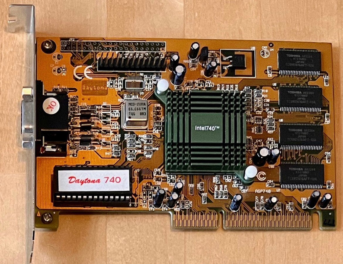 Vintage Daytona 740 AGP Videokaart Intel i740, Ophalen, Intel
