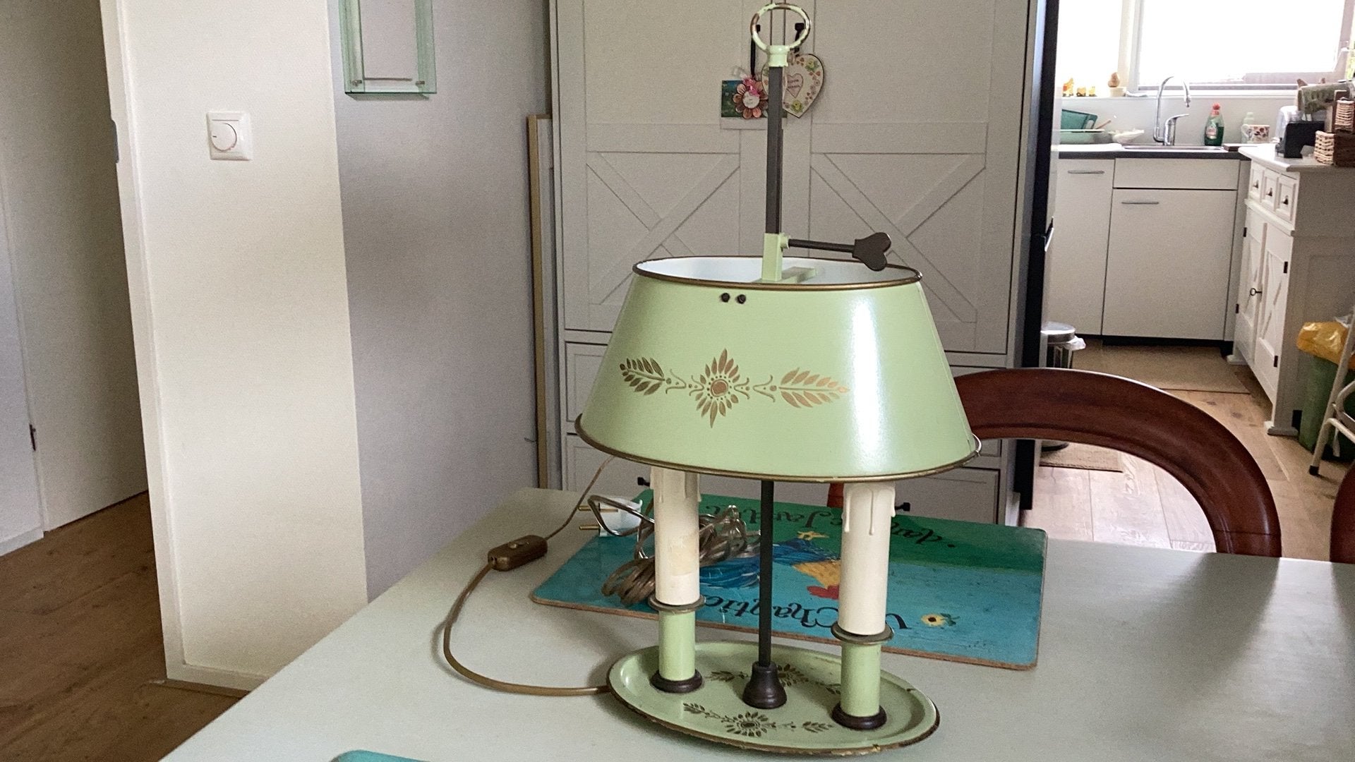 Antiek Bouilotte tafel lampje. E42,50, Ophalen of Verzenden, Gebruikt