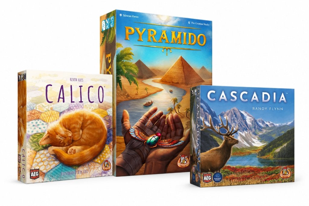 Bordspelbundel Calico, Pyramido & Cascadia - Nieuw in doos, Hobby en Vrije tijd, Gezelschapsspellen | Bordspellen, White Goblin Games
