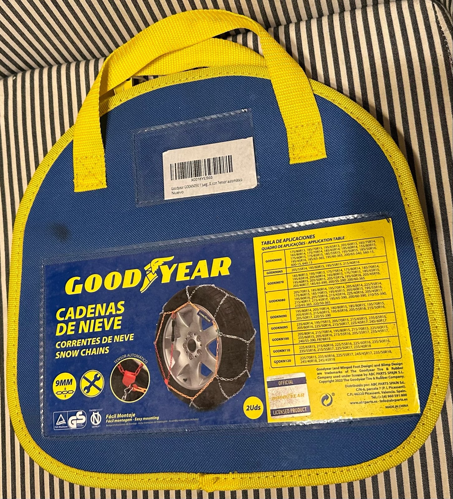 Goodyear sneeuwkettingen 9mm - Nieuw in tas, Auto diversen, Ophalen of Verzenden, Nieuw
