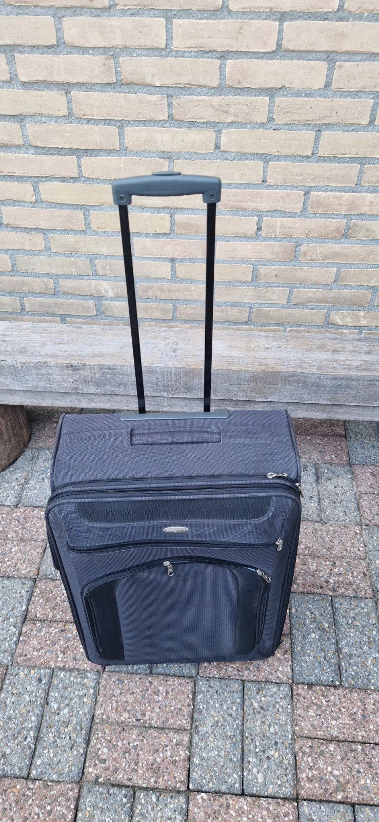 Grote Samsonite Ruimbagage Koffer (Zachte Schaal)–Blauw/Zwar, Ophalen, Overige materialen, Wieltjes, Gebruikt
