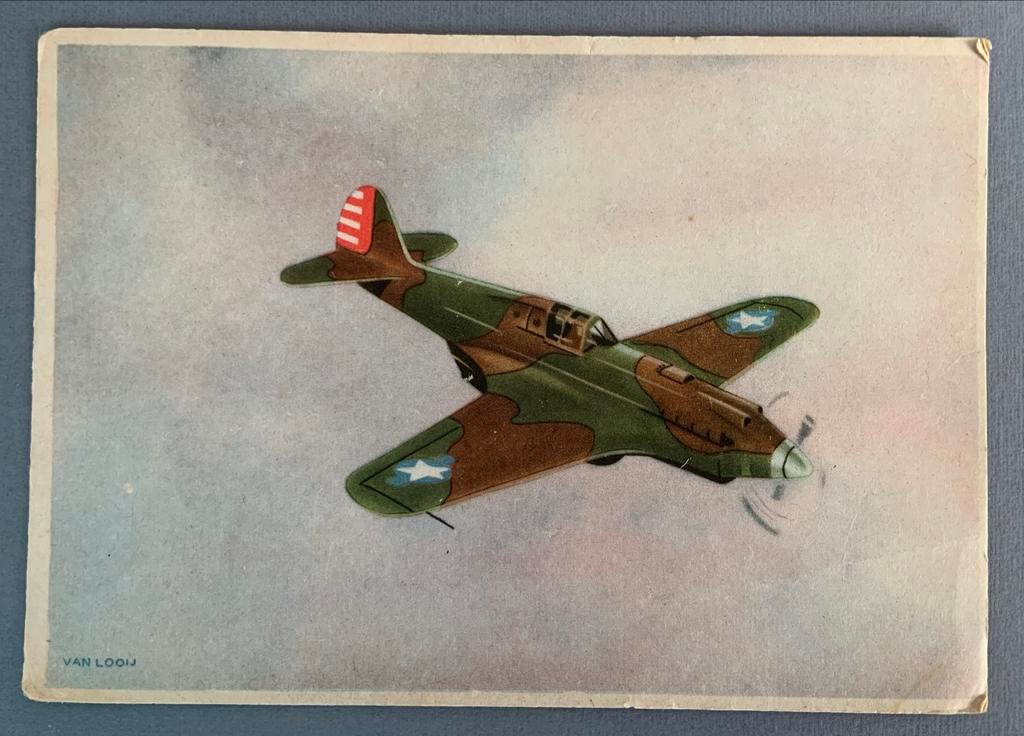 Curtiss "Tomahawk" Jachtvliegtuig, Ophalen of Verzenden, Zo goed als nieuw, Kaart, Foto of Prent