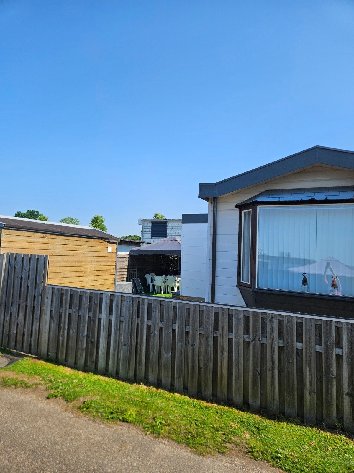 Te huur stacaravan Camping Rietschoof Aalst. App voor info., Caravans en Kamperen, Overige typen, Particulier, Koelkast, Tot en met 4