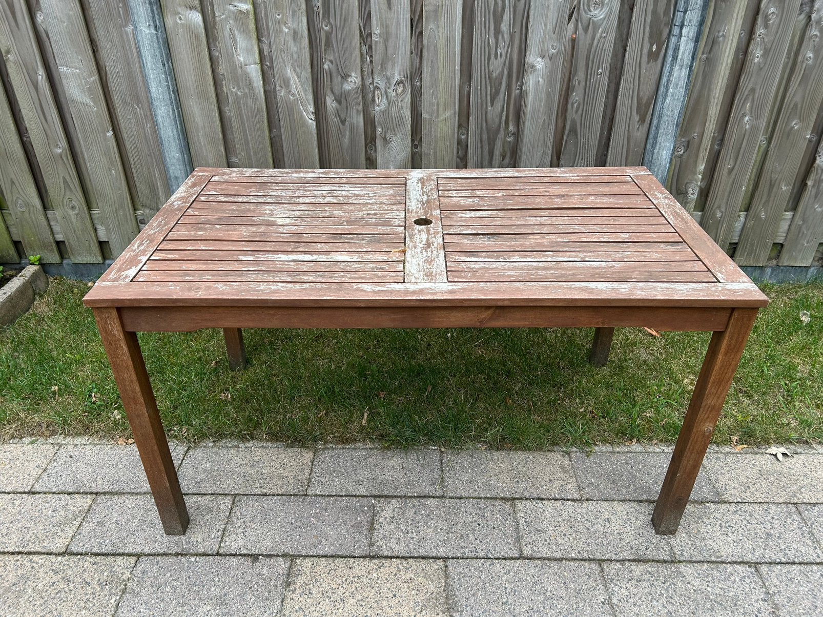 Tuintafel acaciahout 140x80cm, Tuin en Terras, Ophalen, Gebruikt, Rechthoekig, Hout