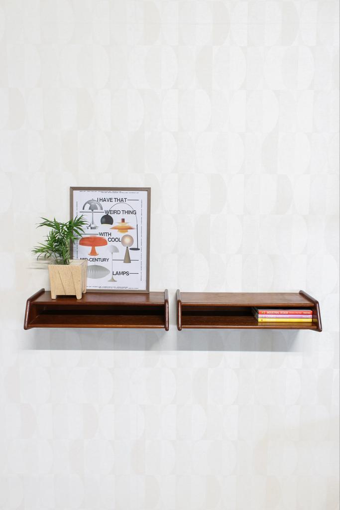 Vintage teak zwevende nachtkastjes Aksel Kjersgaard jaren 60, Huis en Inrichting, Slaapkamer | Nachtkastjes, Vintage, Vintage