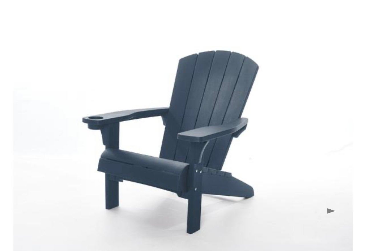 Keter Alpine Adirondack tuinstoel donkerblauw, Tuin en Terras, Ophalen, Zo goed als nieuw, Kunststof