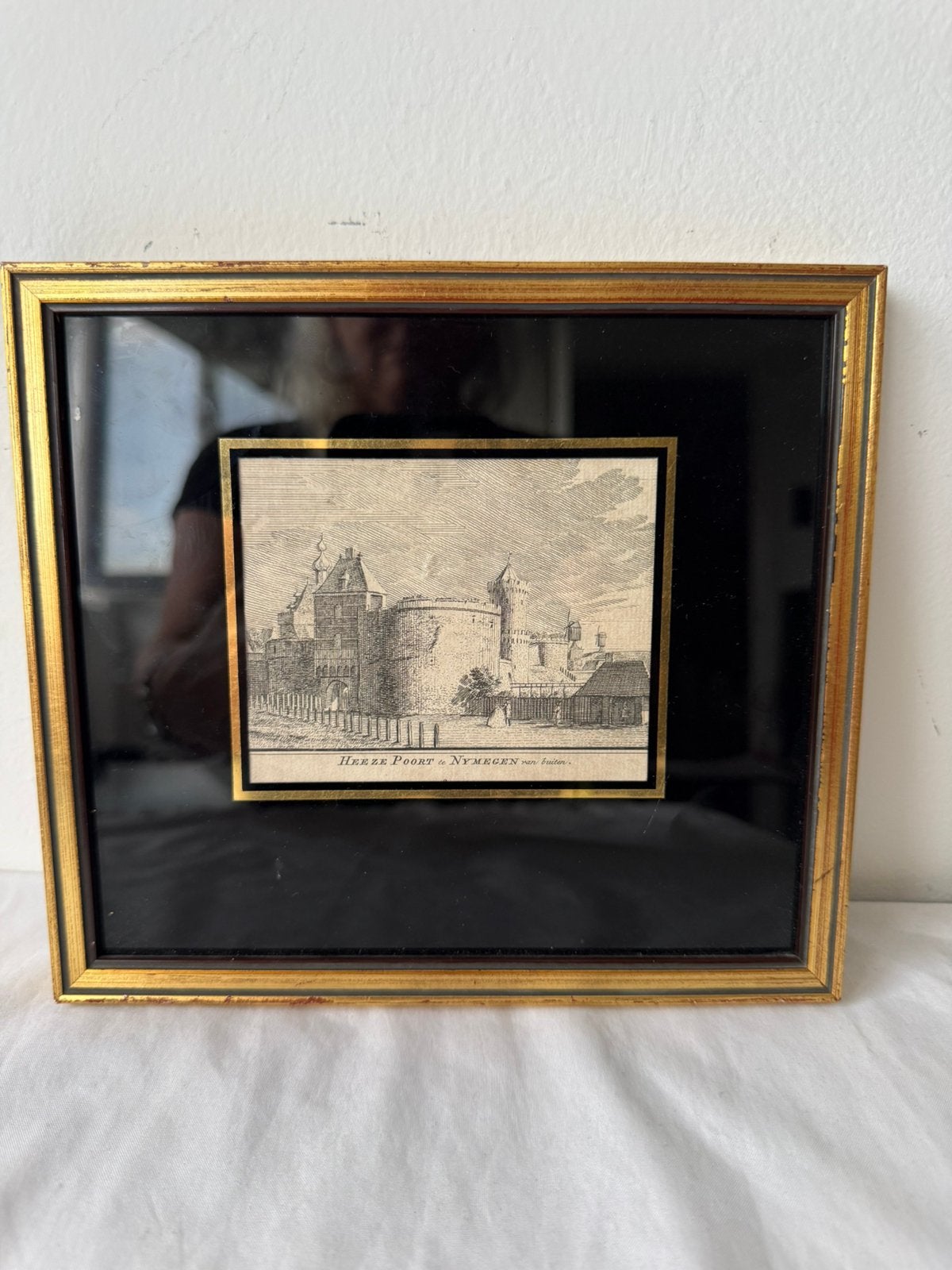 Kopergravure Heeze Poort Nijmegen vav Hendrik Spilman, Ophalen of Verzenden, Stadsgezicht, Gravure