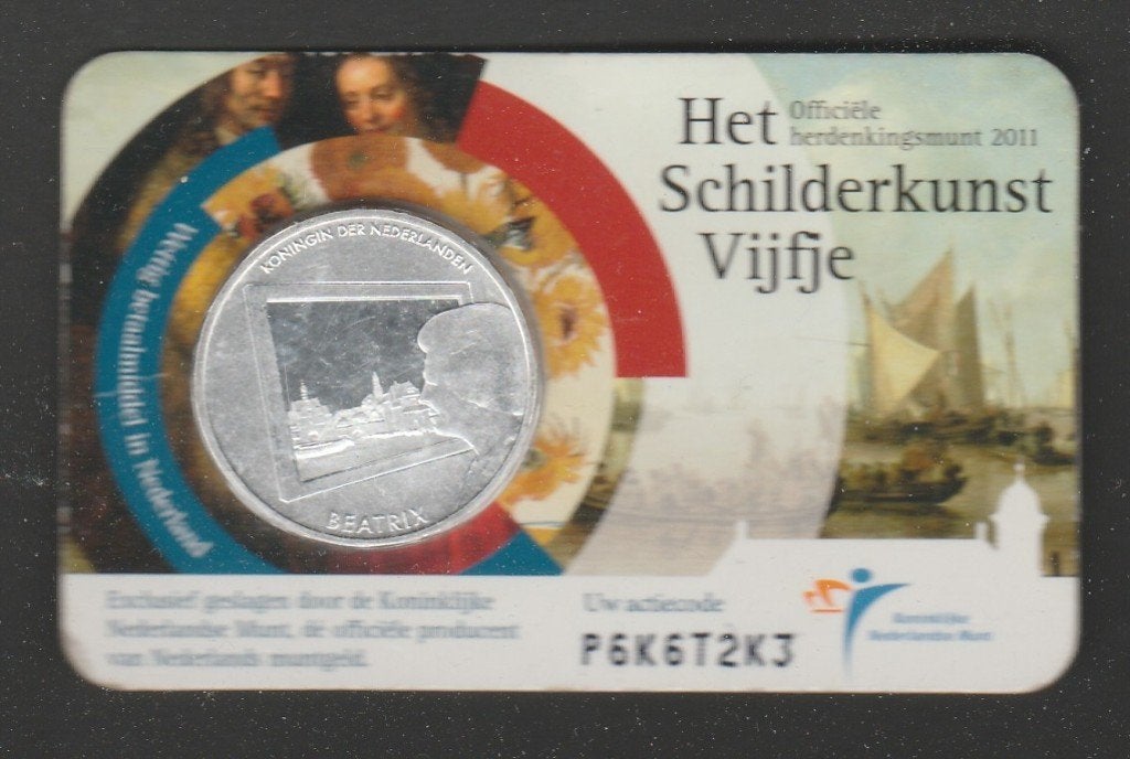 Nederland - het Schilderskunstvijfje - 5 euro munt 2011, Verzenden, Koningin Beatrix, Euro's, Losse munt