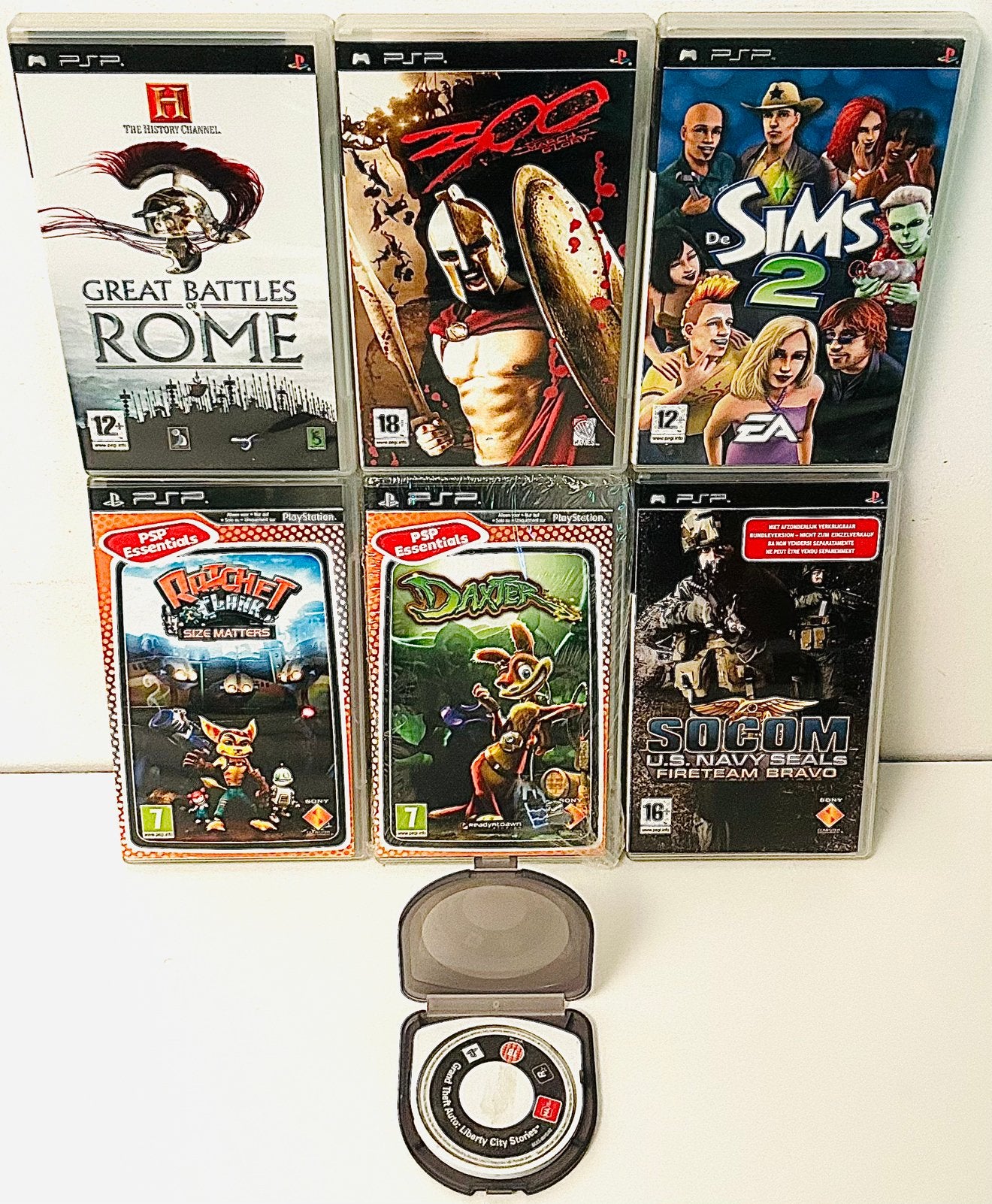 | 7 PSP Games |, Spelcomputers en Games, Games | Sony PlayStation Portable, Zo goed als nieuw, Avontuur en Actie, 1 speler, Vanaf 3 jaar