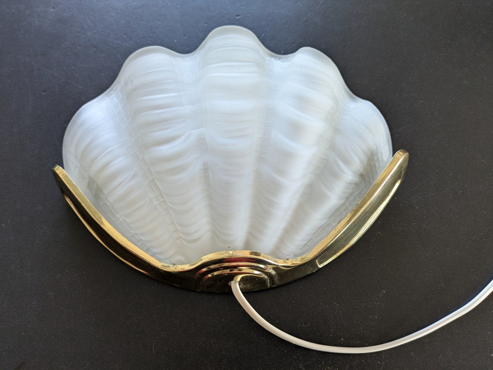Schelp lamp vintage messing ornament, Ophalen of Verzenden