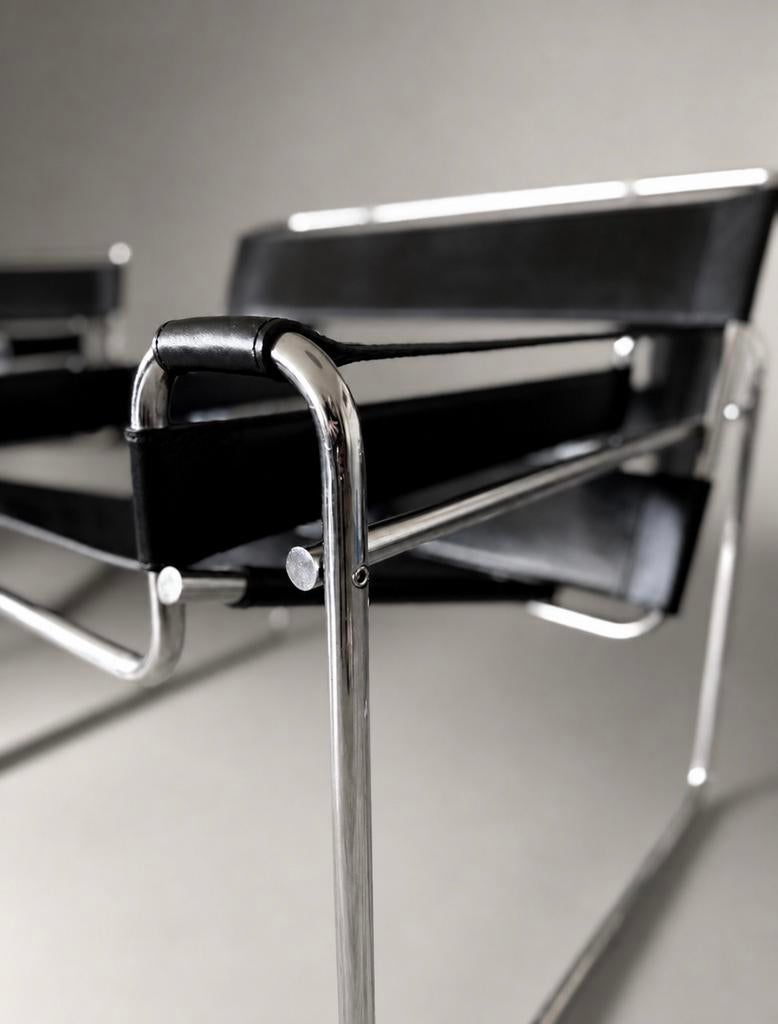 2 Vintage Wassily Chairs, Marcel Breuer, Fasem, Italy ca80s, Ophalen, Gebruikt, -, -