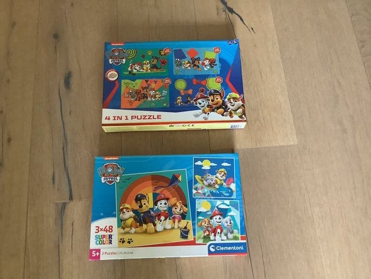 Paw Patrol Puzzels - 2 sets, 3x48 en 4-in-1, € 0,50 p.s., Ophalen of Verzenden, Meer dan 50 stukjes, Gebruikt, 4 tot 6 jaar