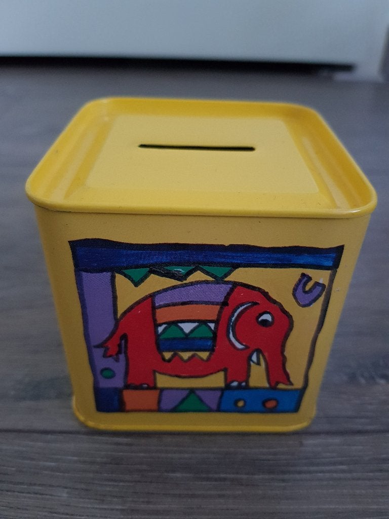 Twee blikken spaarpotten : olifant / beertjes, Ophalen of Verzenden, Zo goed als nieuw, Overige