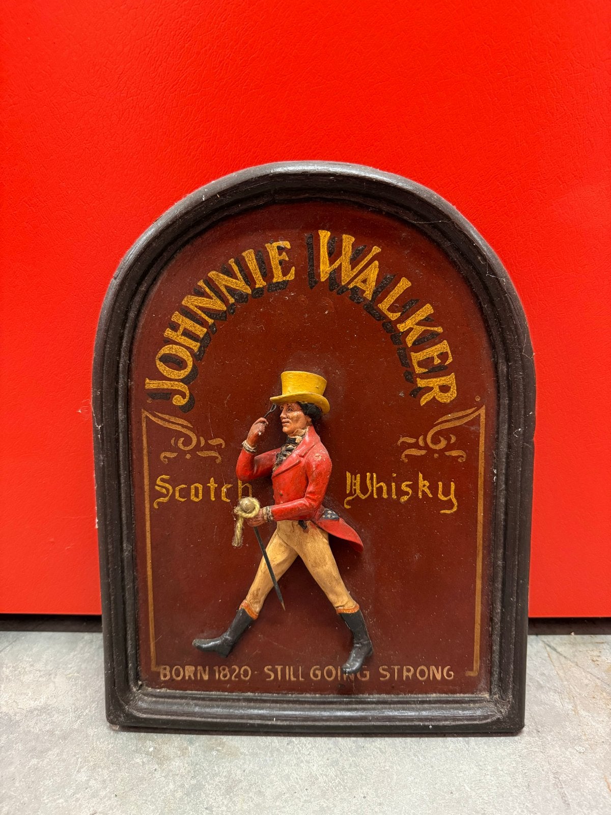 Vintage Johnnie Walker Reclamebord - 80x61 cm, Ophalen of Verzenden, Gebruikt, Reclamebord